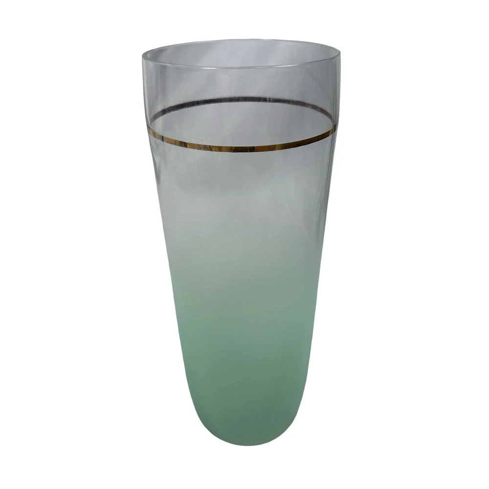 Vintage Mid Century Modern Blendo Seafoam Glass Decanter Carafe‎ 9.5